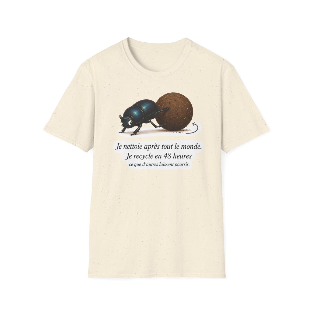 T-shirt — Scarabée bousier « Je recycle en 48 heures »