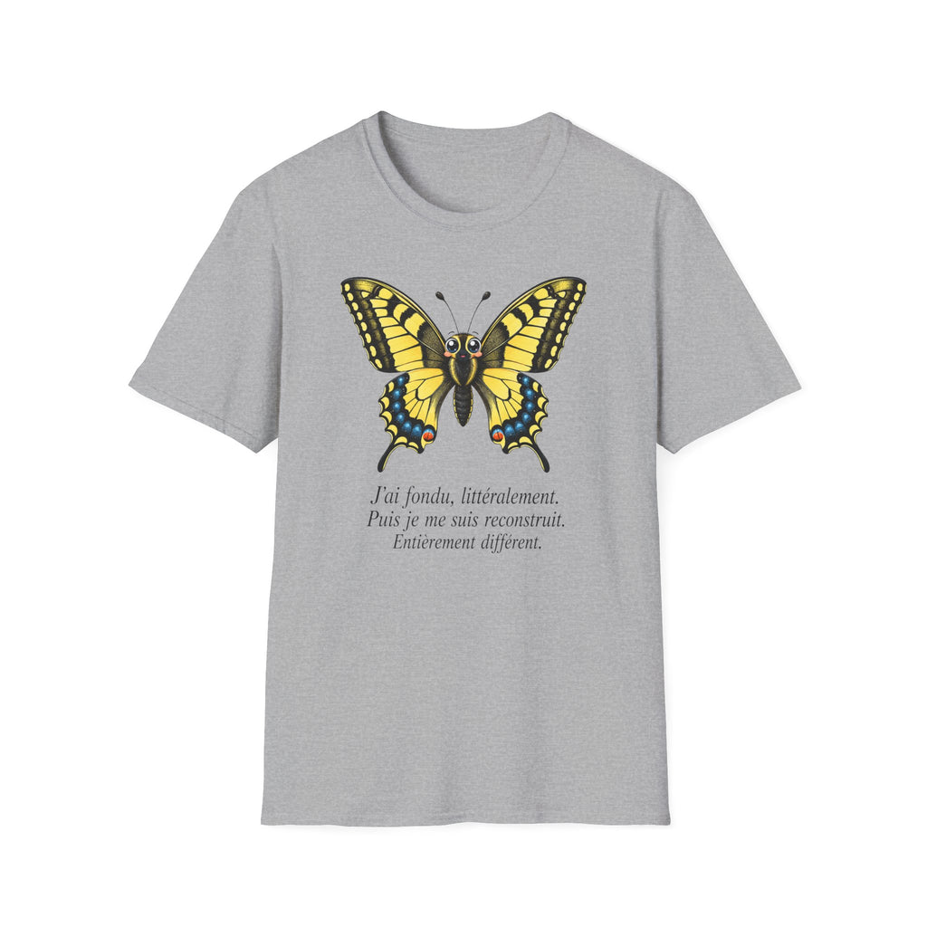 T-shirt graphique papillon — Machaon jaune vintage