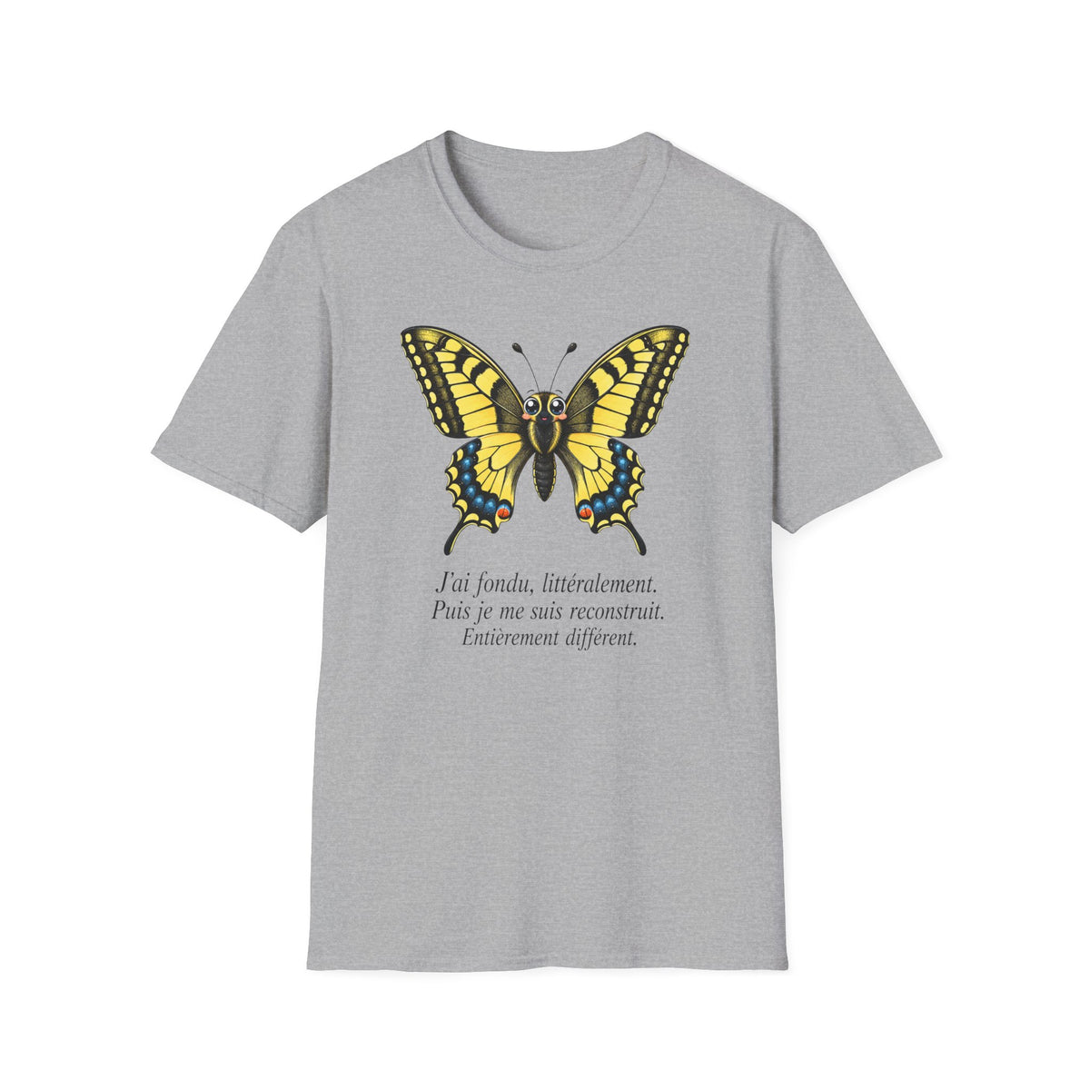 T-shirt graphique papillon — Machaon jaune vintage