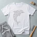 T-shirt Dauphin Calligraphie — T-shirt graphique nautique à écriture manuscrite