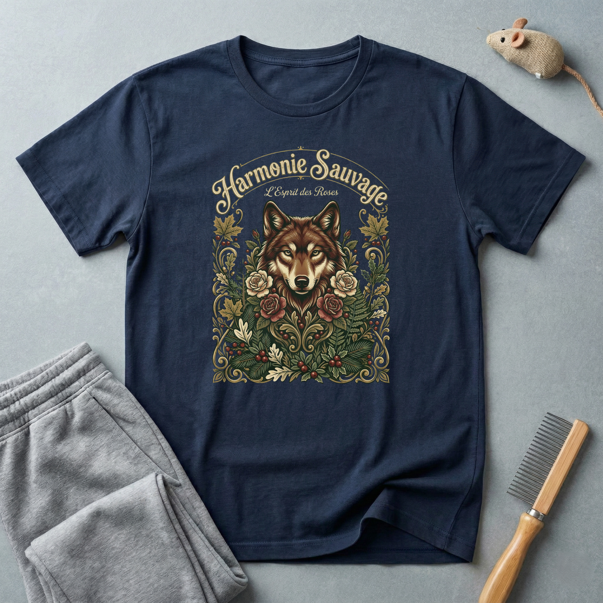T-shirt Loup Floral — «Sauvagement Féroce» T-shirt graphique nature vintage 🐺🌿