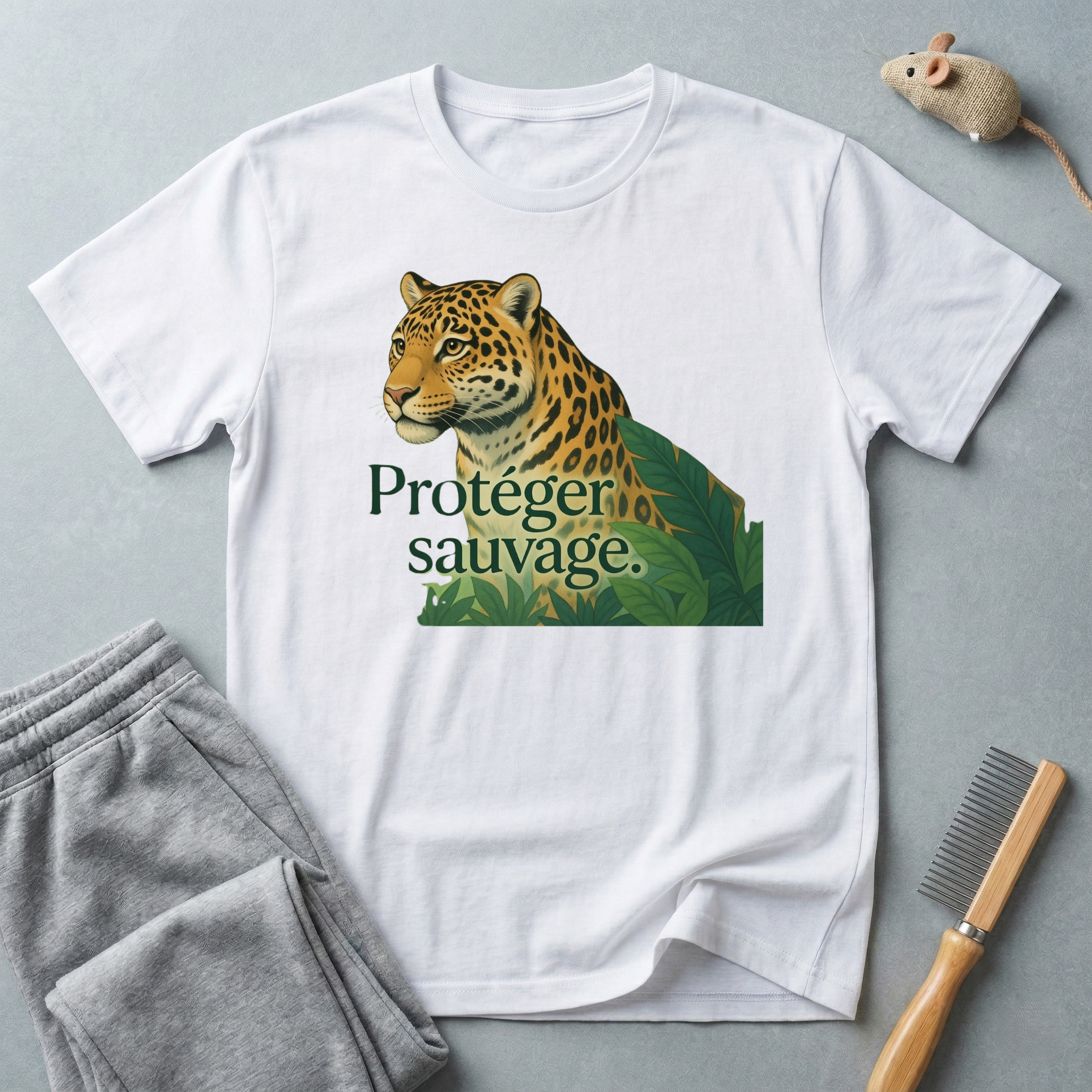 T-shirt — «Protéger le sauvage» T-shirt graphique léopard conservation