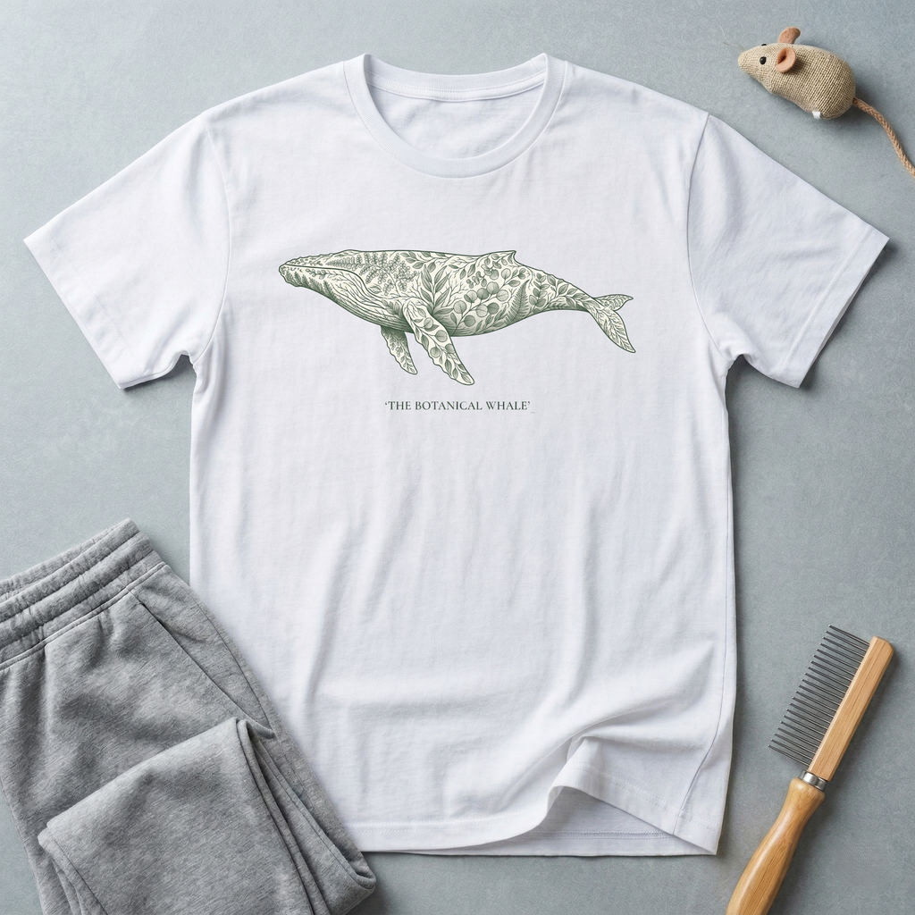T-shirt Illustration de baleine — T-shirt graphique nature «The Botanical Whale»