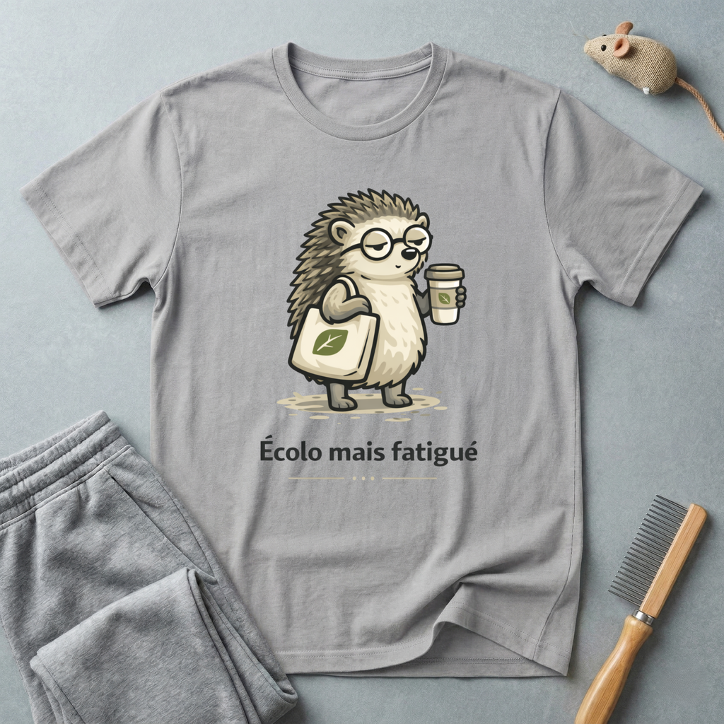 T‑Shirt Hérisson — "Écolo mais fatigué"