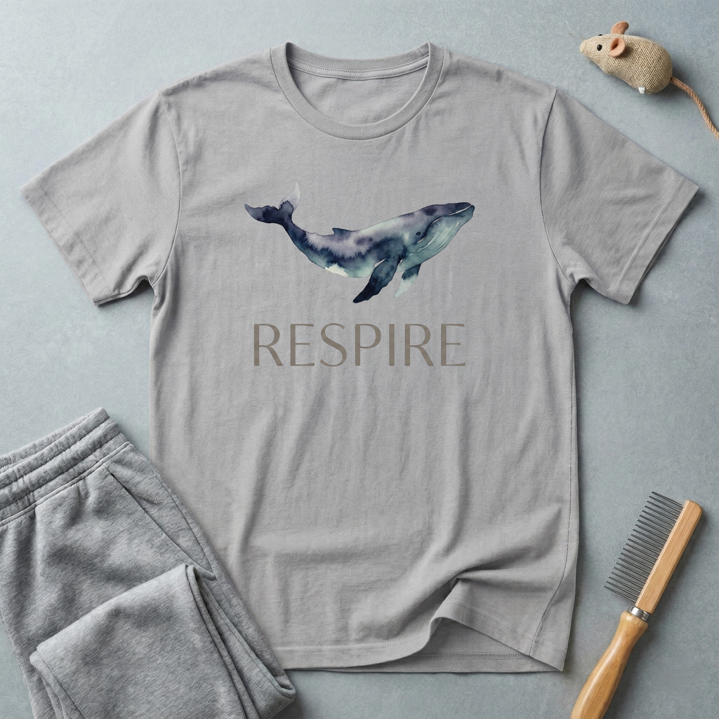 T-shirt baleine «RESPIRE» — T-shirt graphique apaisant sur le thème de l’océan