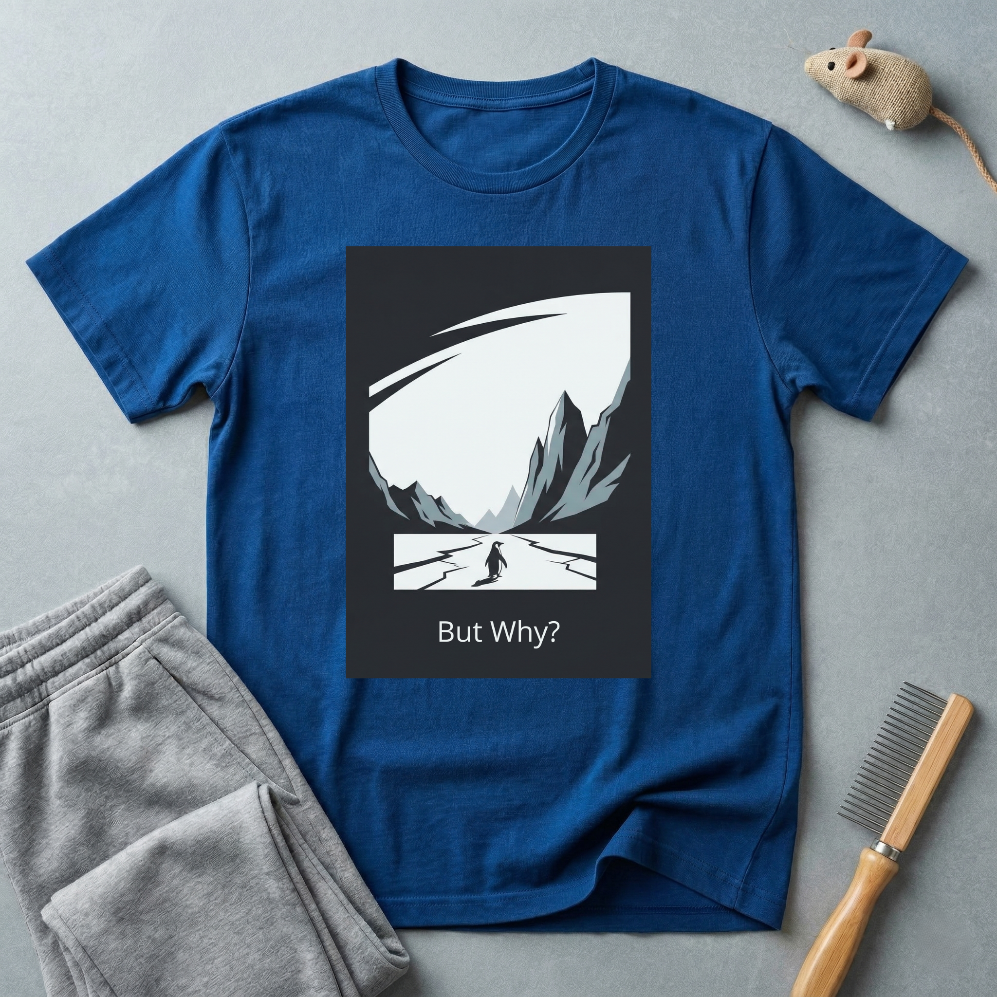 T-shirt — T-shirt graphique minimaliste de montagne avec la mention «But Why?»