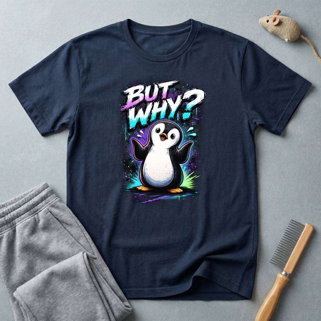 T-shirt graphique pingouin «But Why?»
