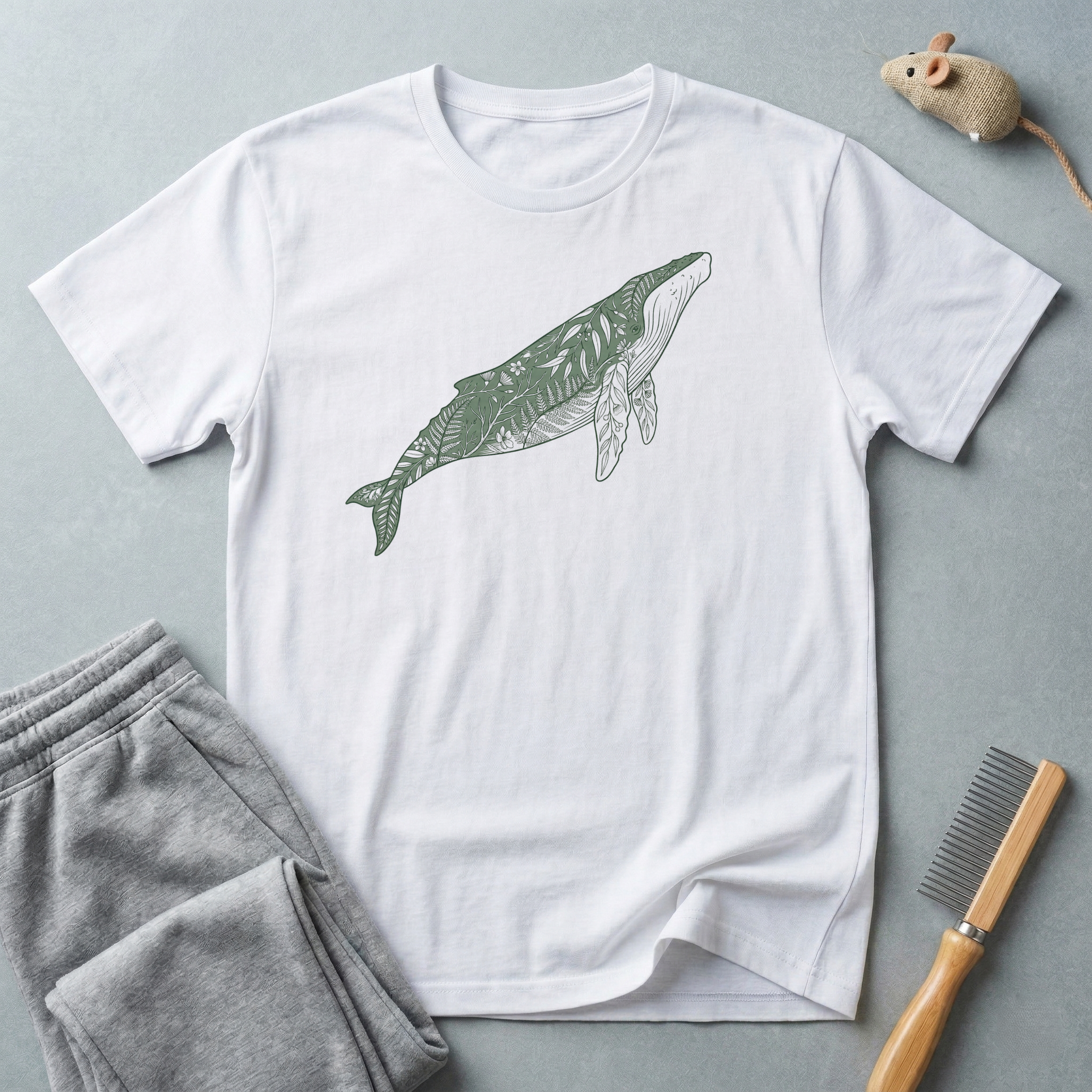 T-shirt Illustration botanique de baleine