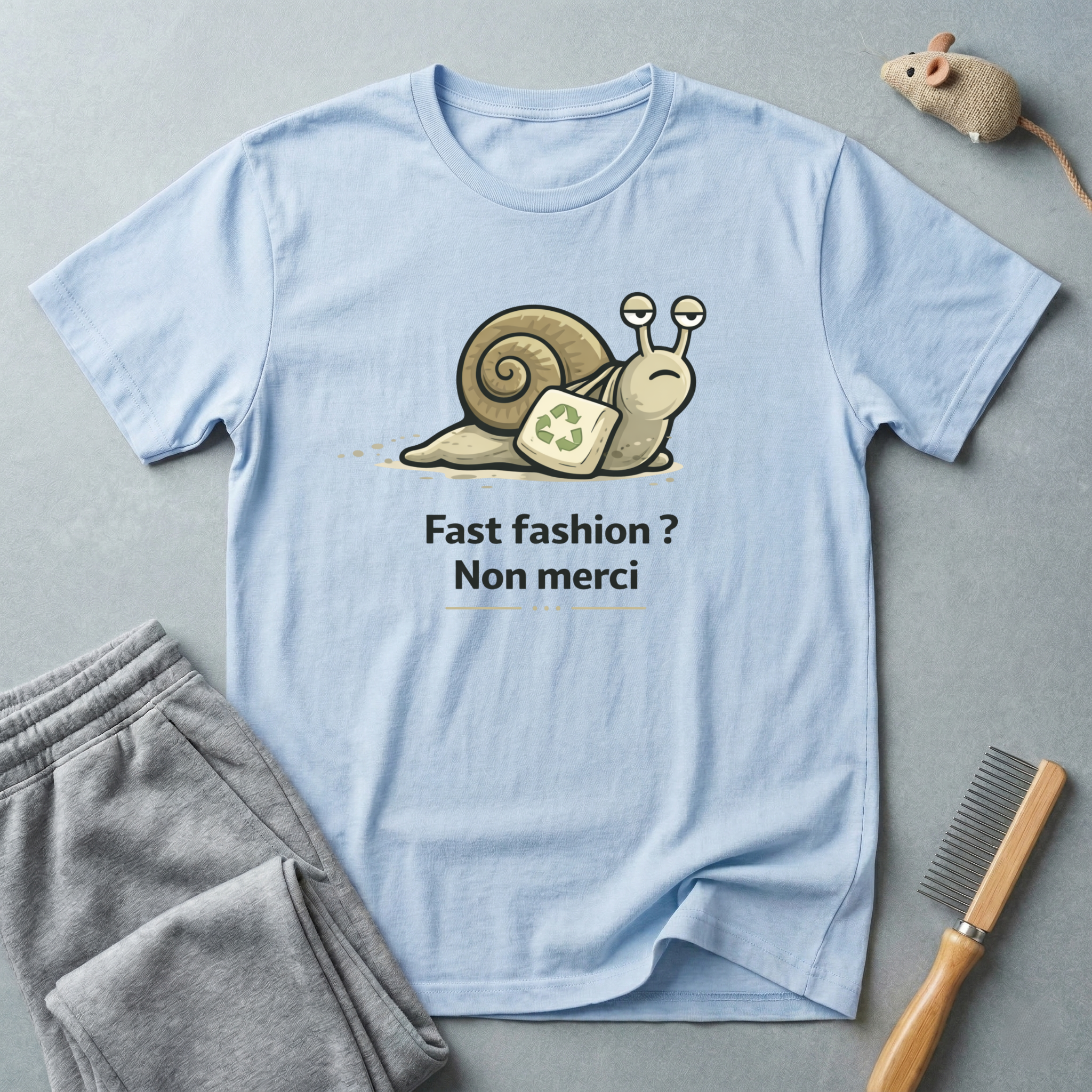 Eco Escargot T-Shirt — "Fast fashion? Non merci"