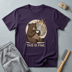This Is Fine Bear T-Shirt — Funny Cozy Cartoon Tee