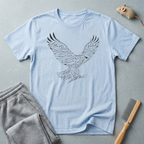 T-shirt Aigle — Aigle patriotique en vol avec design typographique manuscrit
