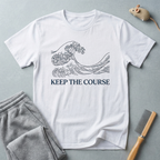 T-shirt Vague «Keep The Course» — T-shirt graphique nautique inspirant