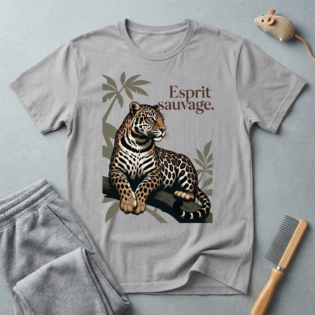 T-shirt graphique Léopard «Esprit Sauvage»