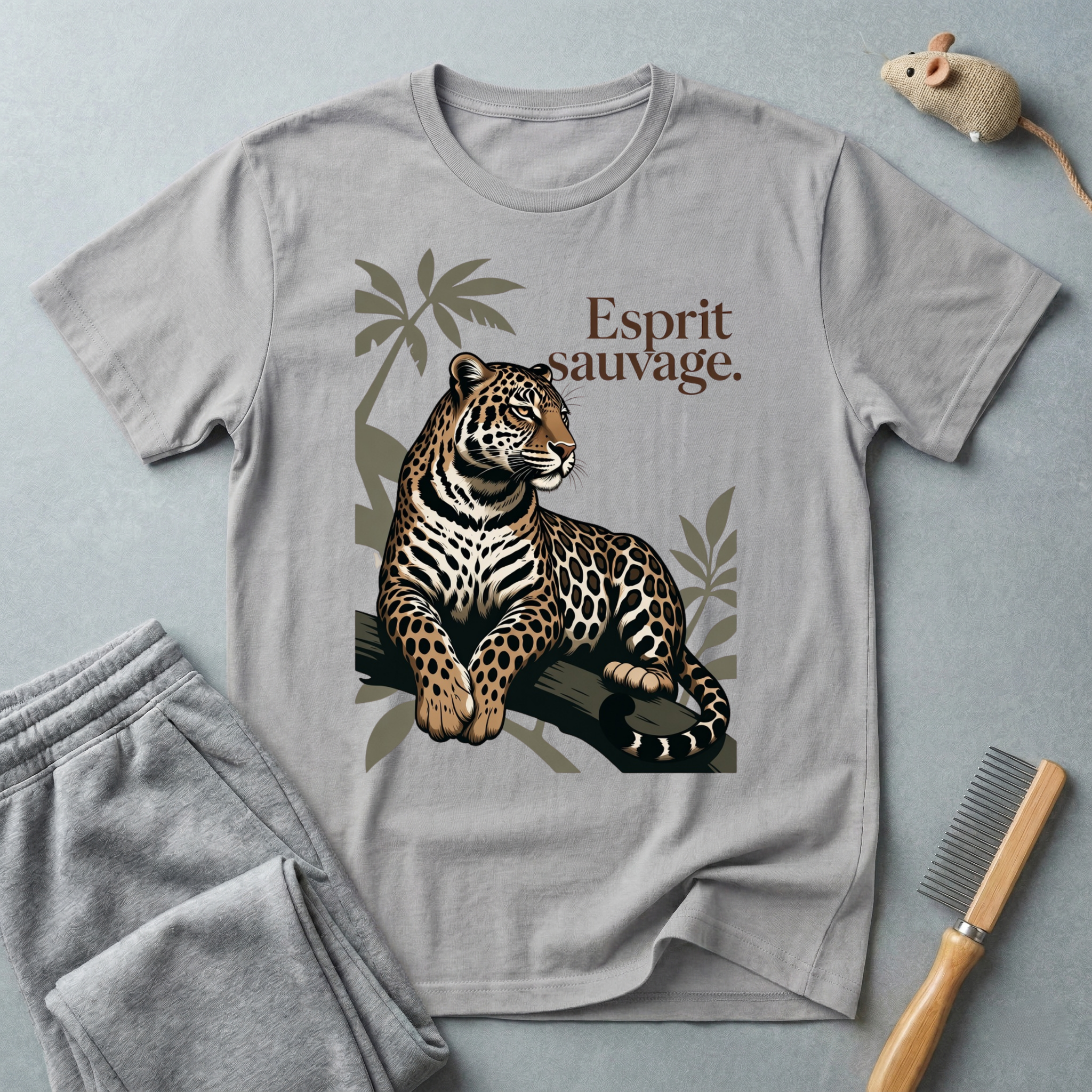 T-shirt graphique Léopard «Esprit Sauvage»