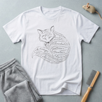 T-shirt typographique renard — Illustration de renard en écriture manuscrite avec des mots inspirants