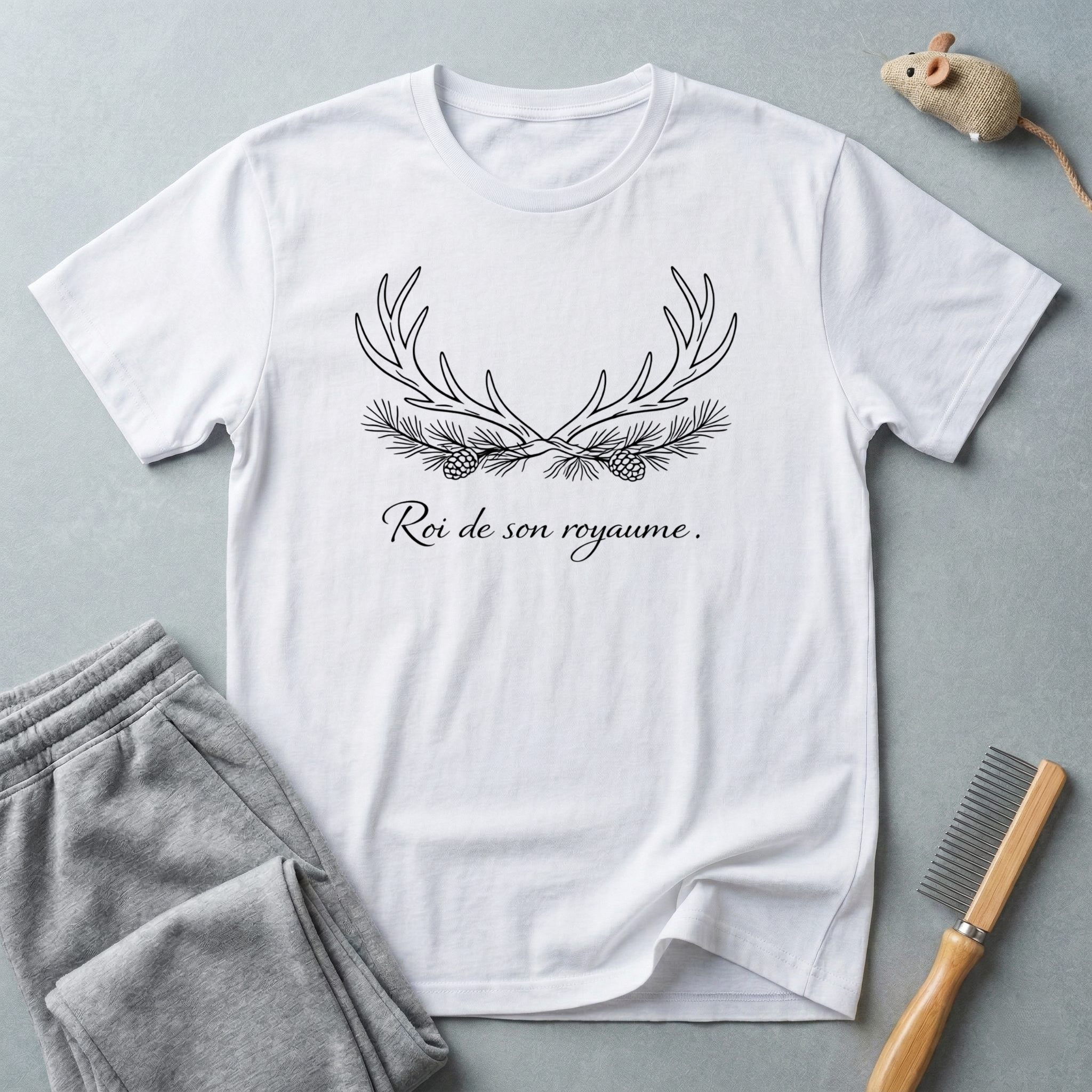T-shirt couronne de bois de cerf — «Roi de son royaume»