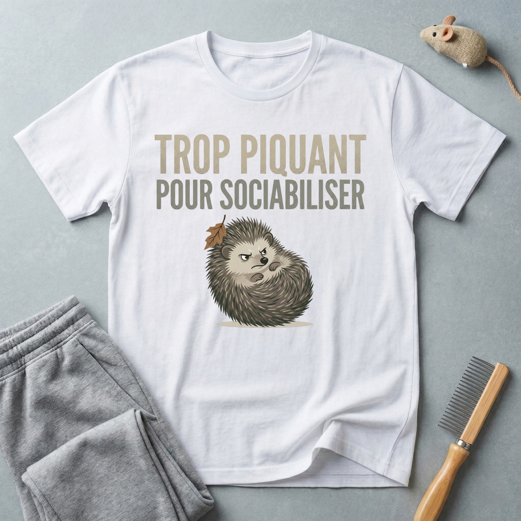 T-shirt hérisson — «Trop piquant pour sociabiliser»