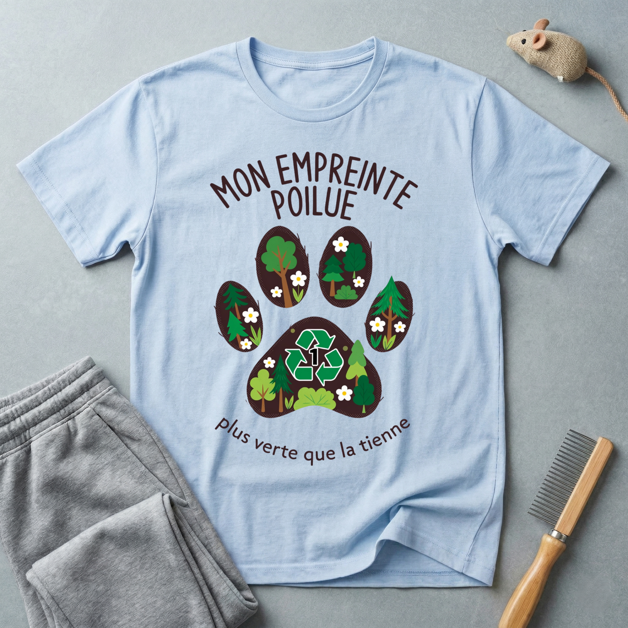 "Mon empreinte poilue" Graphisme de patte florale