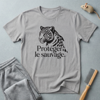 T-shirt léopard «Protéger le sauvage» — T-shirt graphique pour la protection de la faune