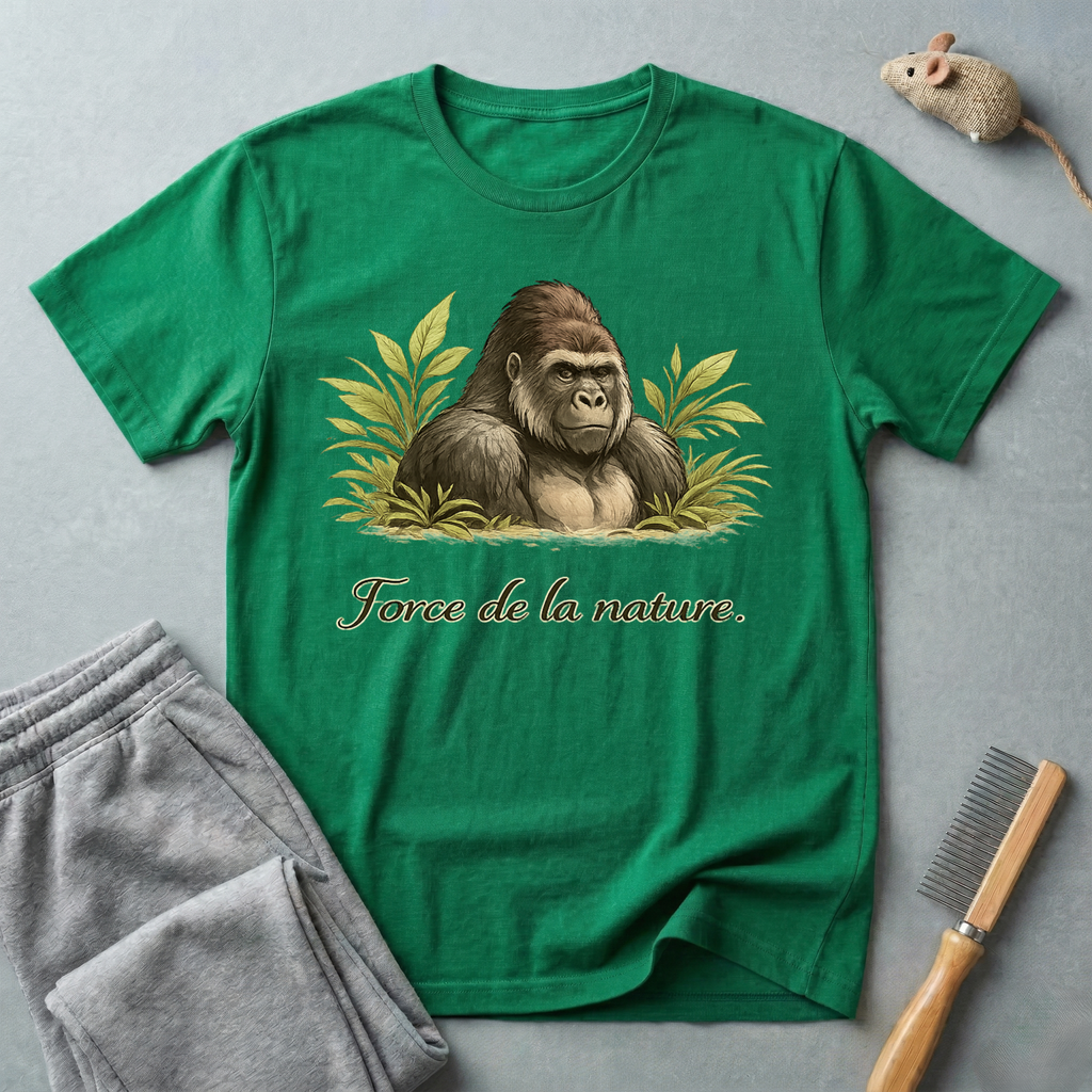 T-shirt Gorille Art Vintage — «Force de la nature.»