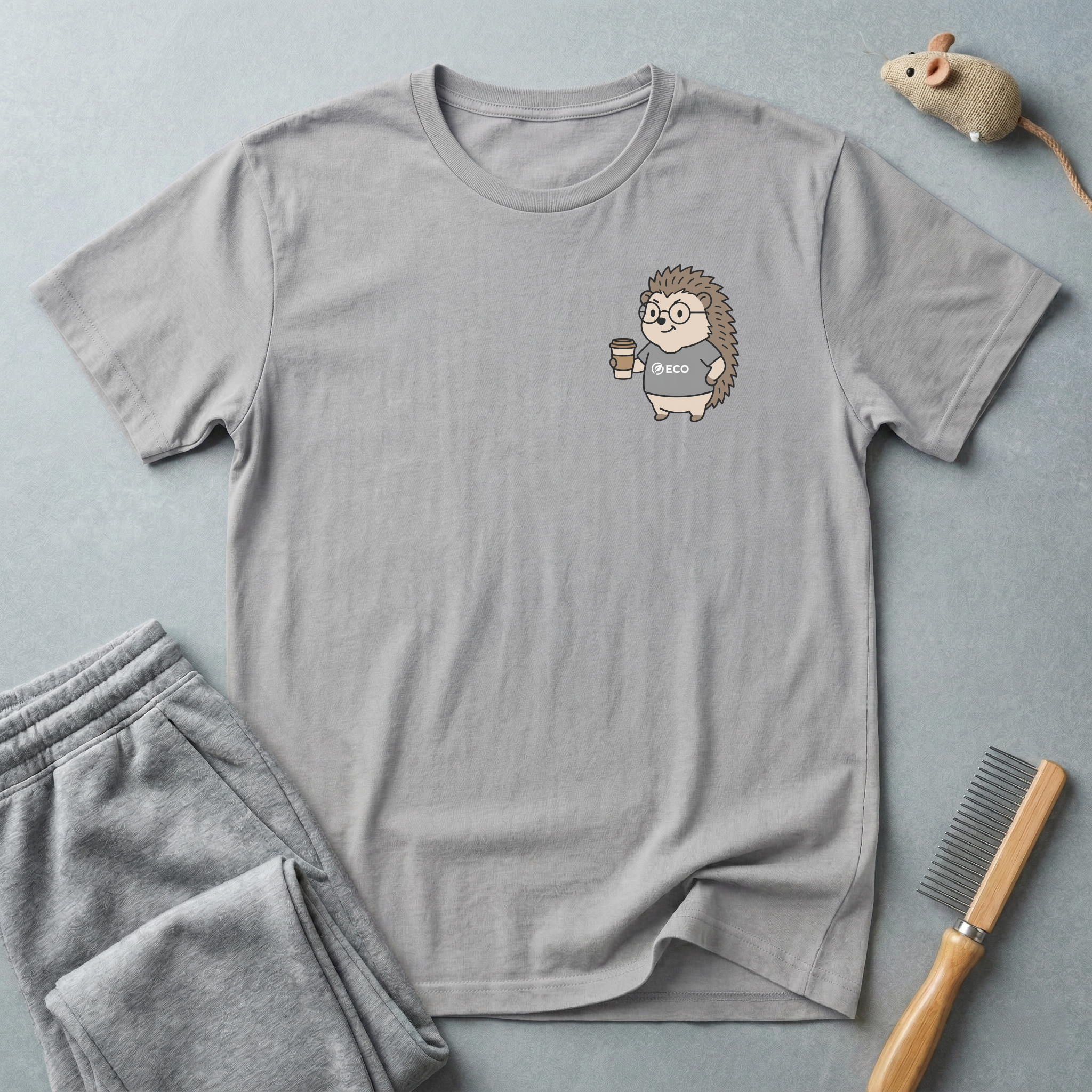 T-shirt «Hérisson café» — t-shirt graphique mignon pour amateur de café ☕🦔