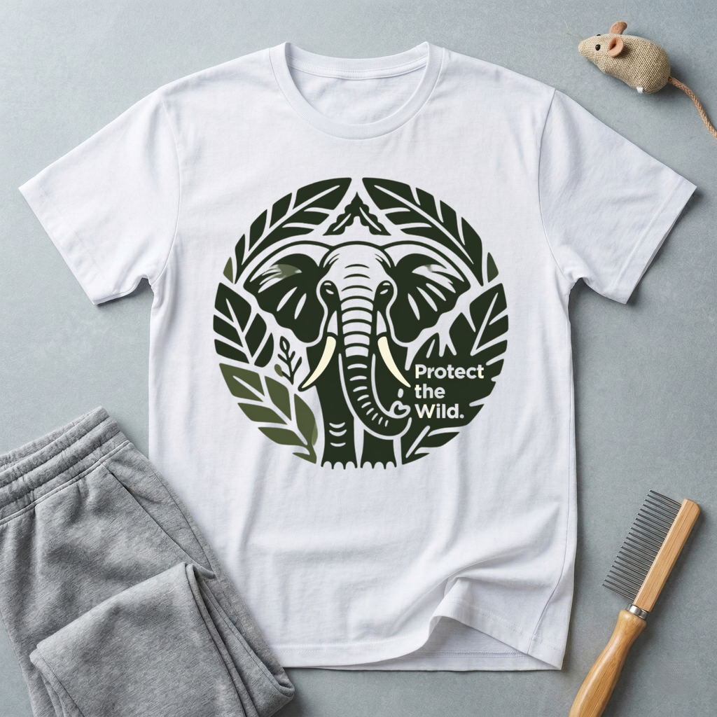 T-shirt «Protect the Wild» Éléphant — T-shirt conservation de la faune