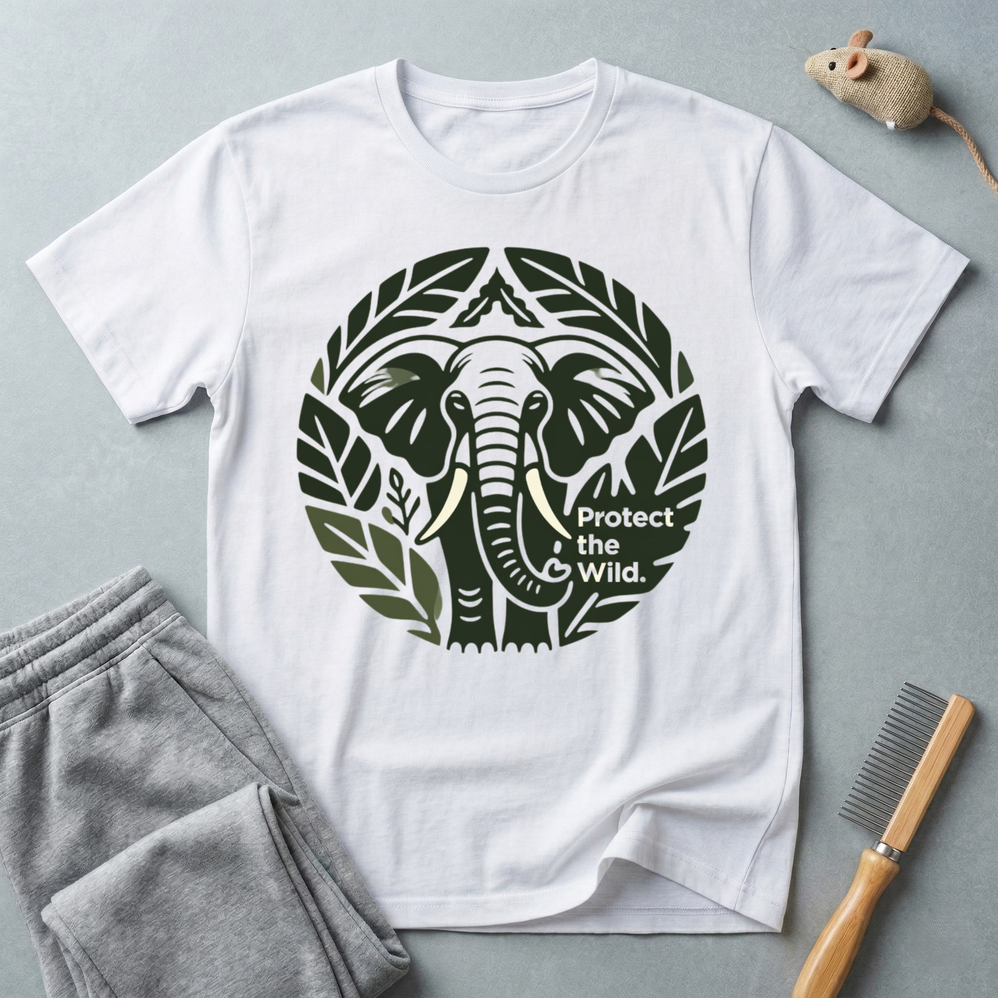 T-shirt «Protect the Wild» Éléphant — T-shirt conservation de la faune