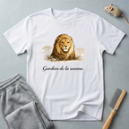 T-shirt graphique Lion — T-shirt safari vintage «Gardien de la savane»