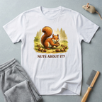 Squirrel 'Nuts About It?' T-Shirt — Cute Woodland Animal Tee