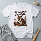 T-shirt graphique tigre — «Harmonie sauvage» — T-shirt nature vintage