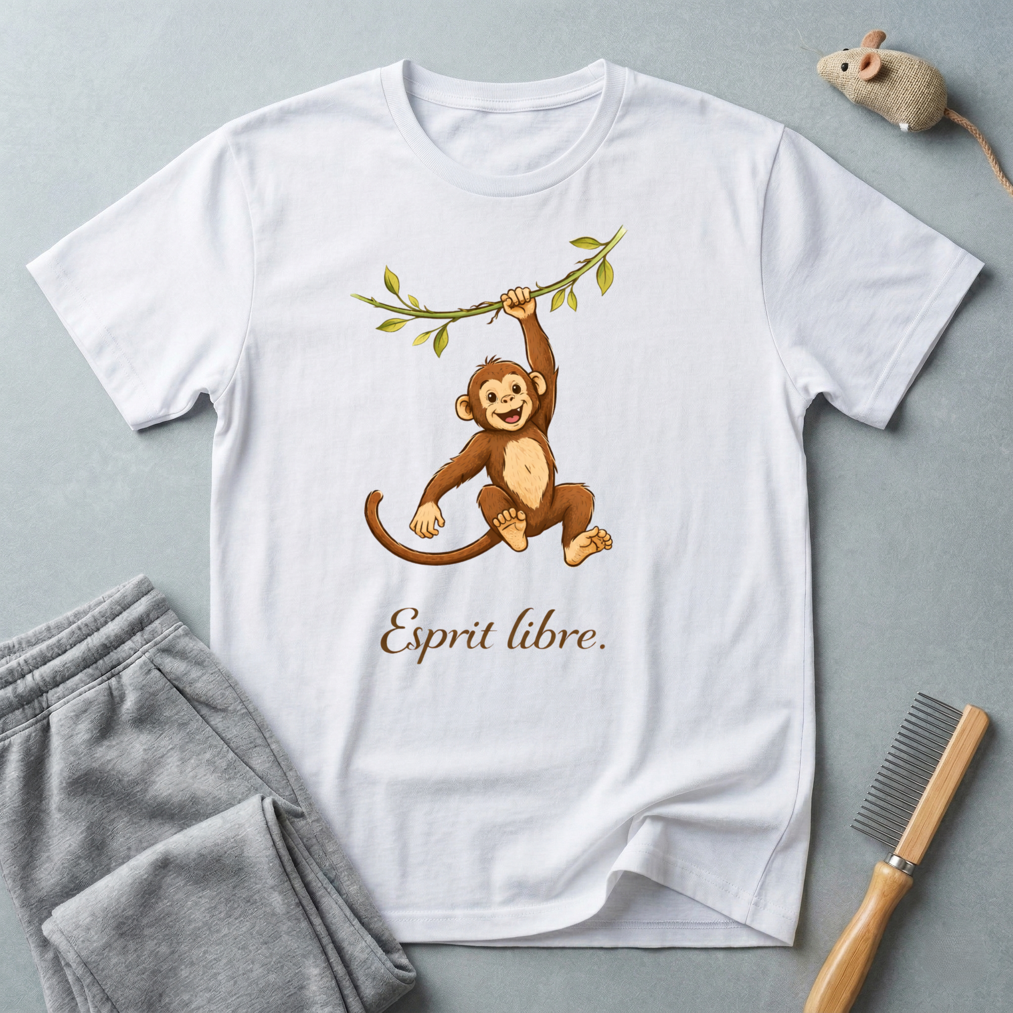 T-shirt Singe suspendu «Esprit Libre»