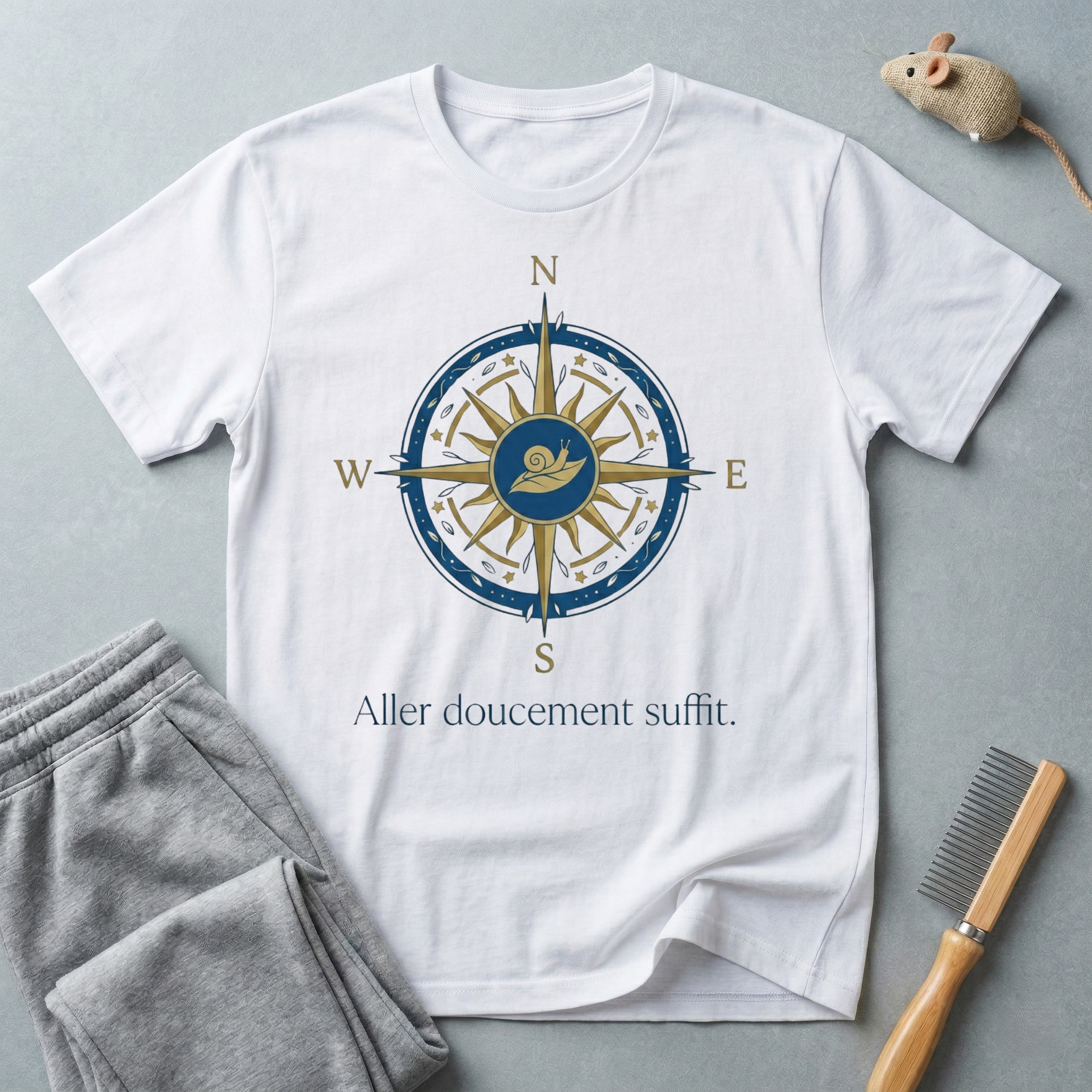 T-shirt Rose des vents — «Aller doucement suffit»
