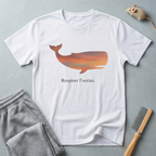 T-shirt — Silhouette de baleine au coucher de soleil «Respirer l’océan»
