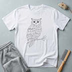 T-shirt hibou calligraphie — T-shirt faune à écriture vintage