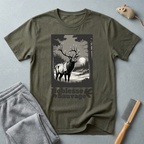 T-shirt graphique nature élan — T-shirt outdoor «Noblesse Sauvage»