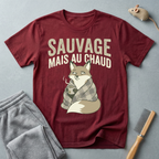 T-shirt renard « Sauvage mais au chaud » — T-shirt graphique renard vintage et cosy