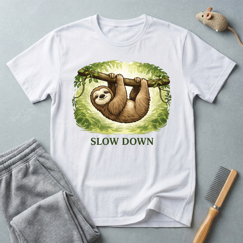 "Slow Down" Lazy T-shirt — Casual-style nature graphic tee
