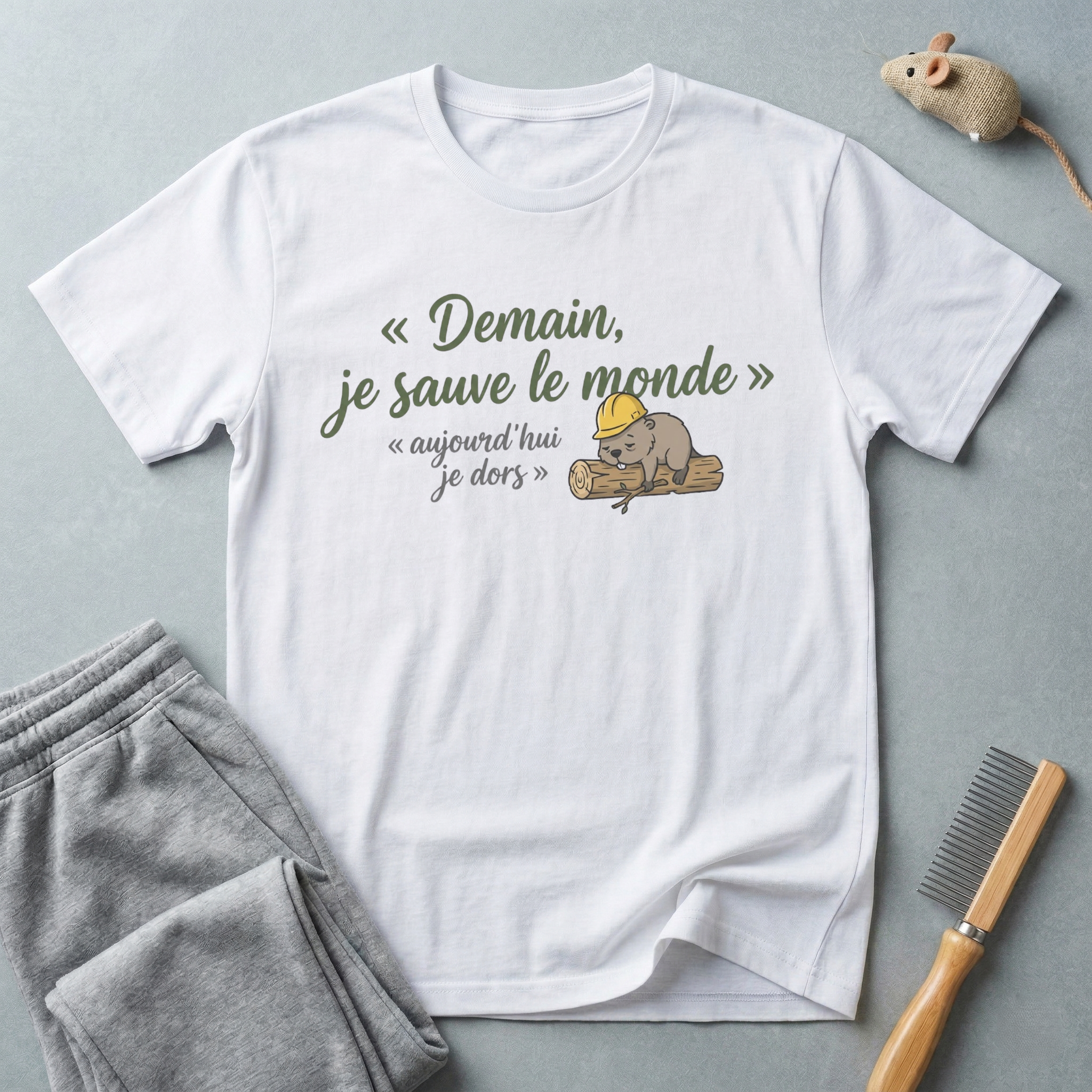 T-Shirt — "Demain, je sauve le monde"