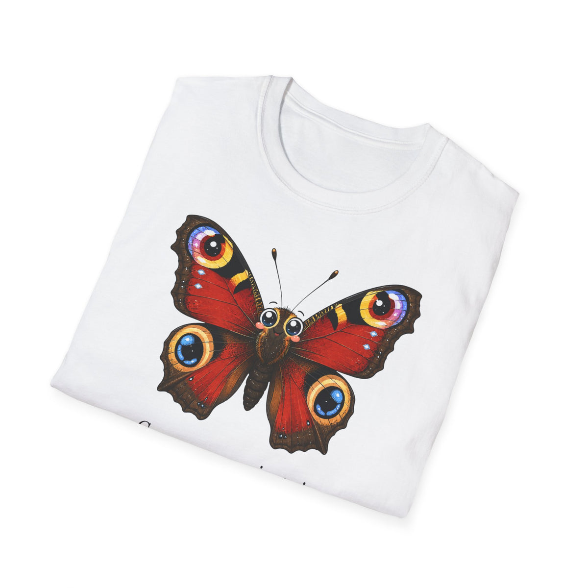 T-shirt illustré avec un papillon — « Ces yeux ne voient rien. Ils font voir ce qu’on soupçonne. Ça suffit. »
