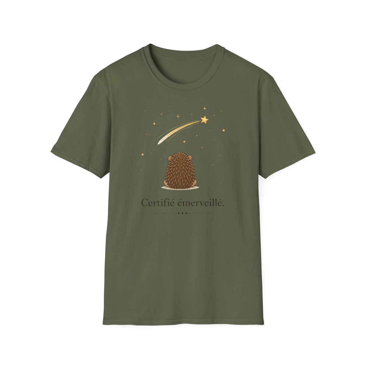 T-shirt Hérisson et étoile filante — Adorable illustration « Étoile émerveille »