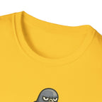 T-Shirt — "Menace biologique locale" Pigeon with Scarf and Croissant Cute Graphic