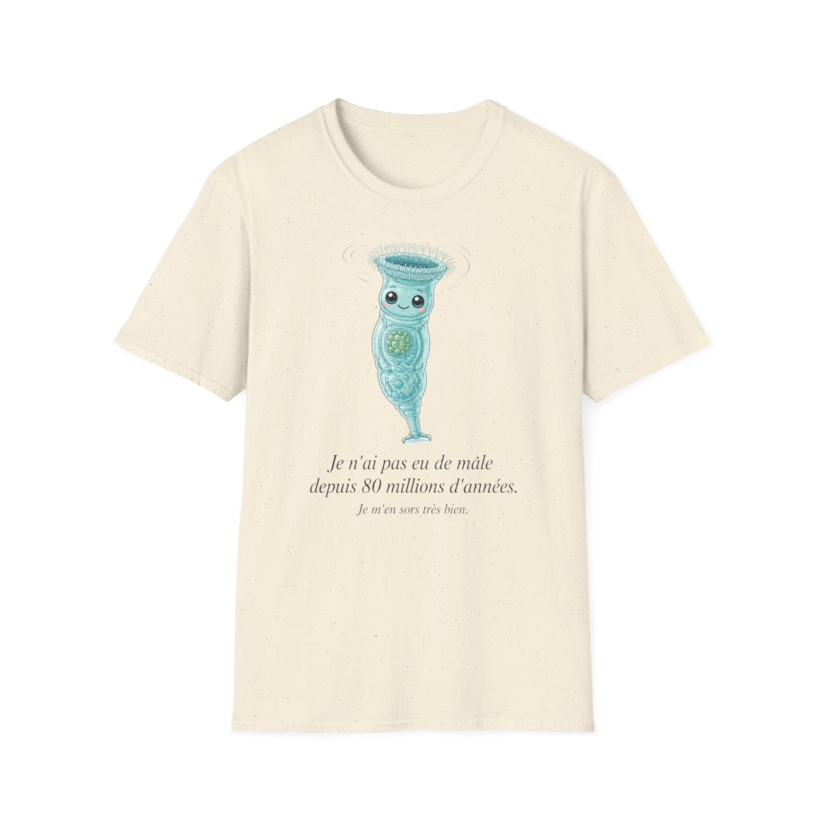 T-shirt adorable avec microorganisme cilié — T-shirt kawaii représentant un protiste unicellulaire