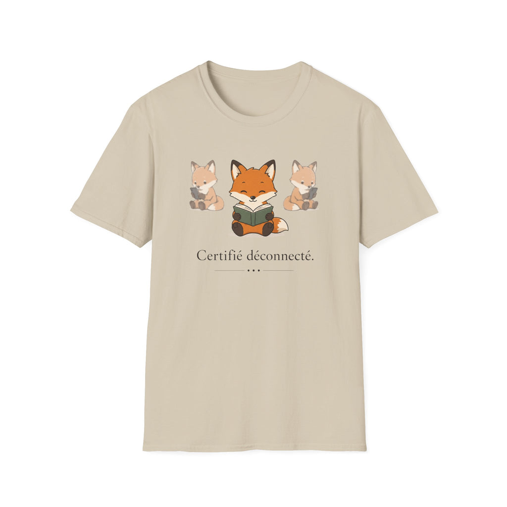 T-shirt Renards lecteurs — Adorables renards dessinés « Reconnecteur certifié »