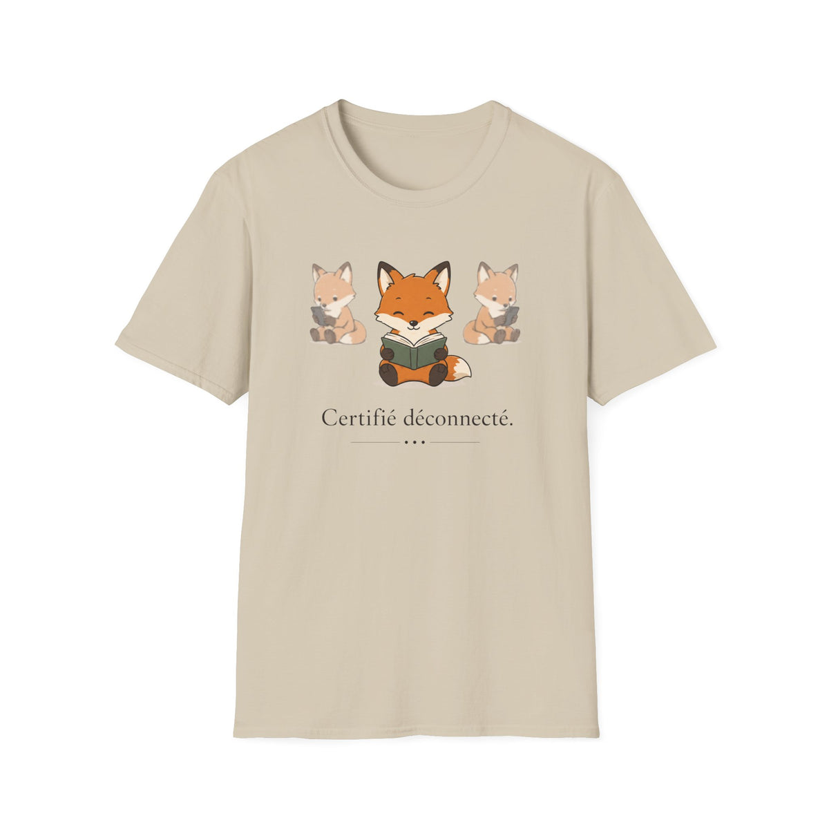 T-shirt Renards lecteurs — Adorables renards dessinés « Reconnecteur certifié »