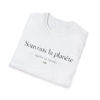 T‑Shirt — "Sauvons la planète" Minimal French Eco Message Tee