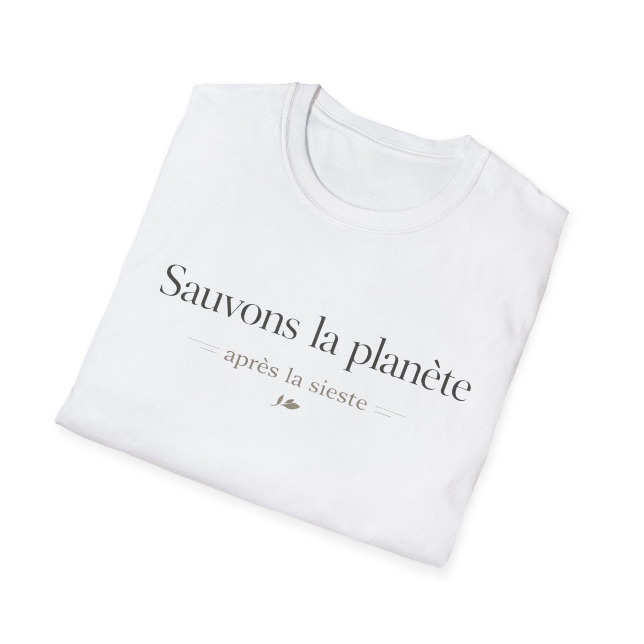 T‑Shirt — "Sauvons la planète" Minimal French Eco Message Tee