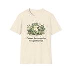Frog Composting T-Shirt – "J'essaie de composter mes problèmes" French Eco Humor Tee
