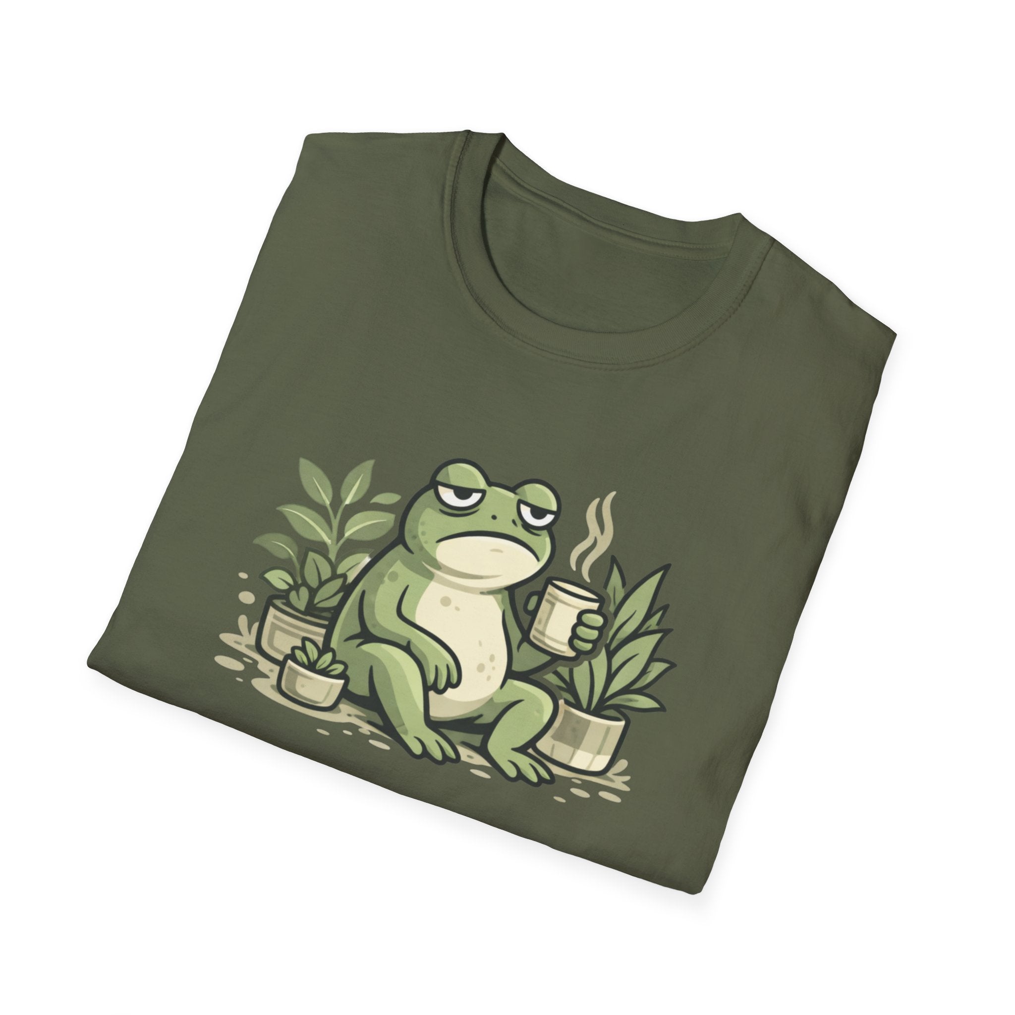 Frog Composting T-Shirt – "J'essaie de composter mes problèmes" French Eco Humor Tee