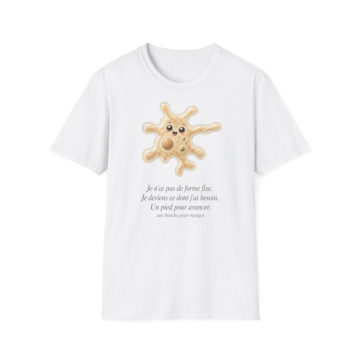 T-shirt avec adorable illustration d’amibe — T-shirt kawaii représentant un microorganisme