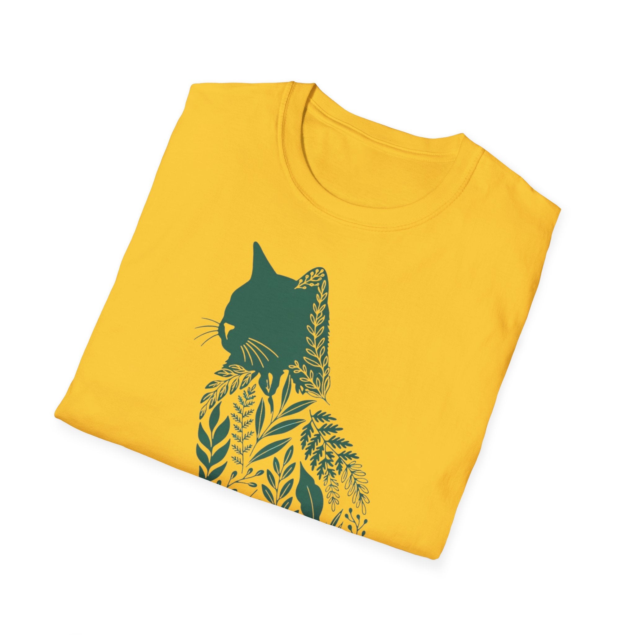 Floral Cat Silhouette T-Shirt